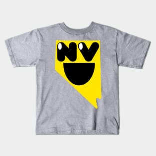 Nevada States of Happynes- Nevada Smiling Face Kids T-Shirt